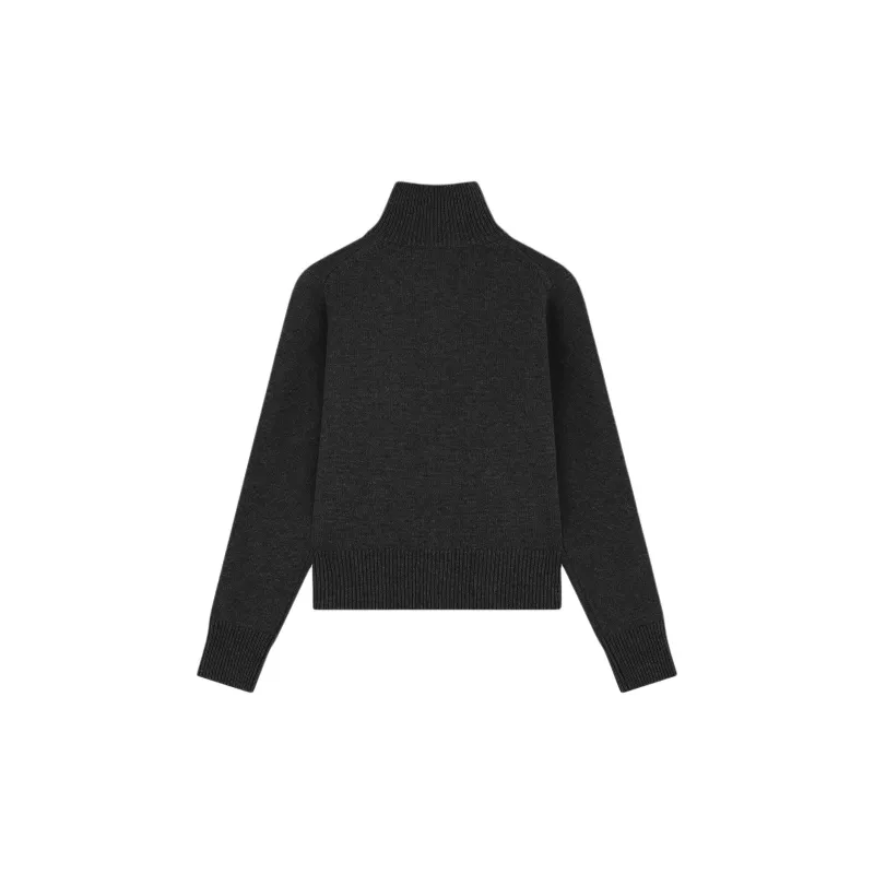 Maison Kitsune Fox Head Intarsia High Neck Cardigan-1