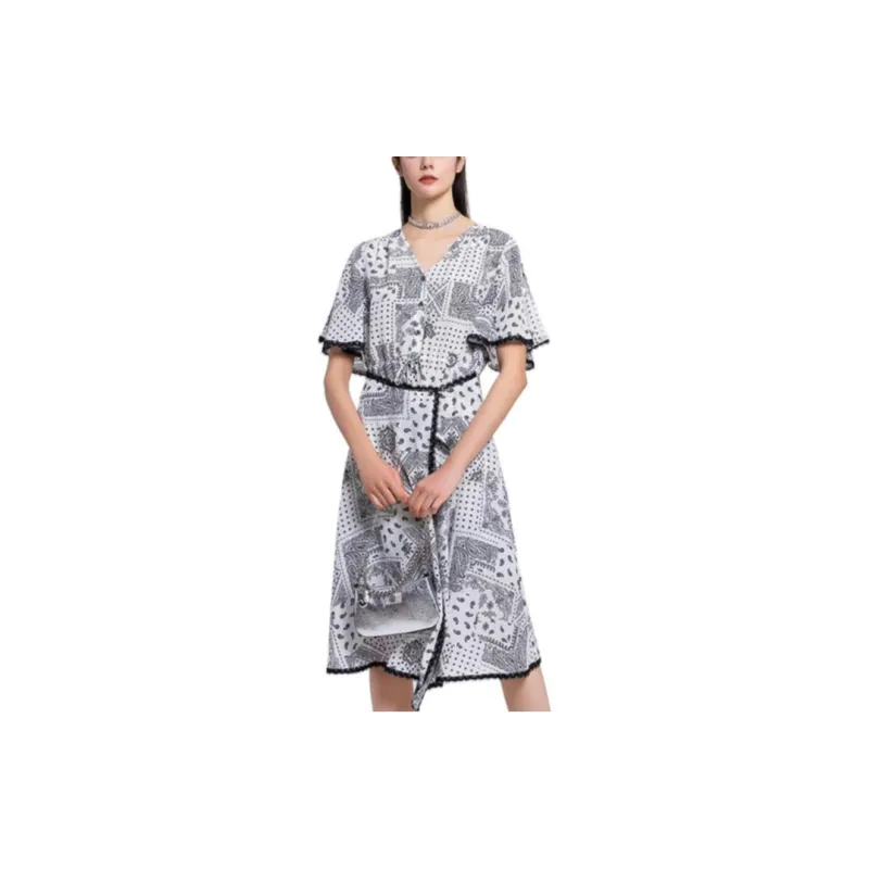 BESIONIA SS22 Short Sleeved Dress Women's Black White-3