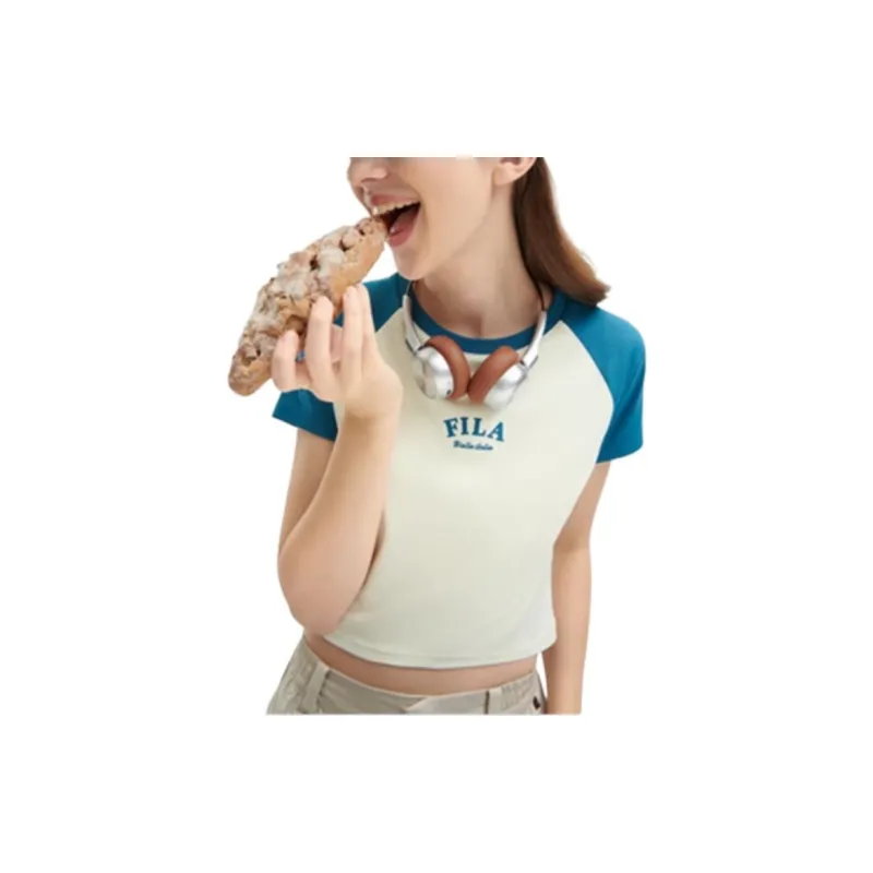 FILA Raglan Sleeve T Shirt Women's Light Ivory-3