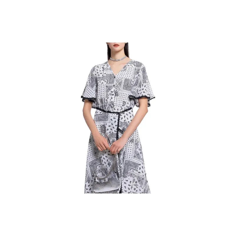BESIONIA SS22 Short Sleeved Dress Women's Black White-4