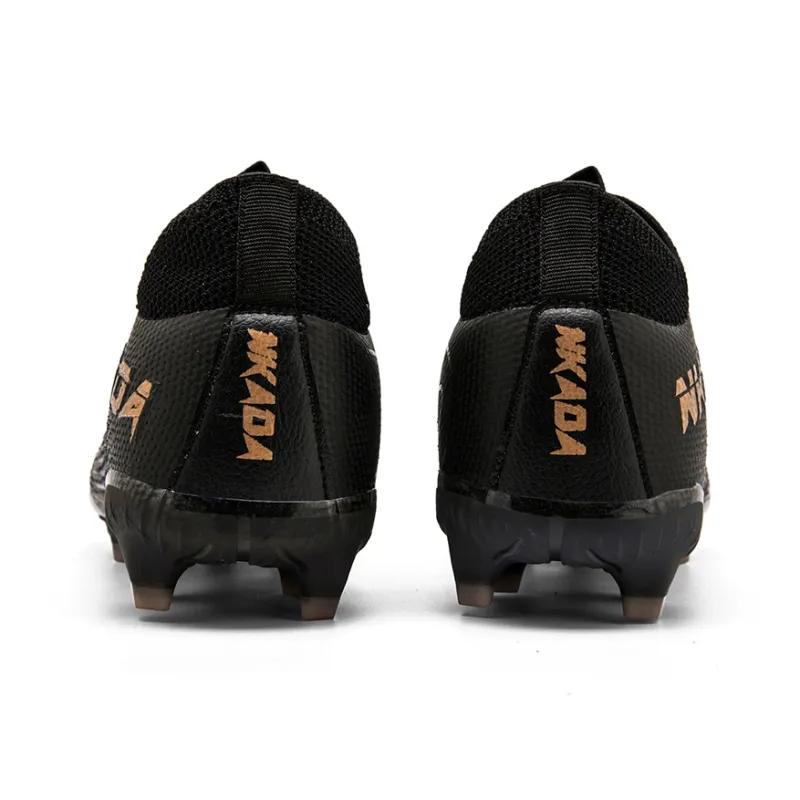 Kuding Soccer Shoes Unisex Mid Top White Orange Red/Deep Blue Orange/Black Gold-8