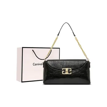 Carnival Keep Top Grain Cow Leather Shoulder Bag Crossbody Bag Handbags Small Square Bag Regular Women's Black/Coffee