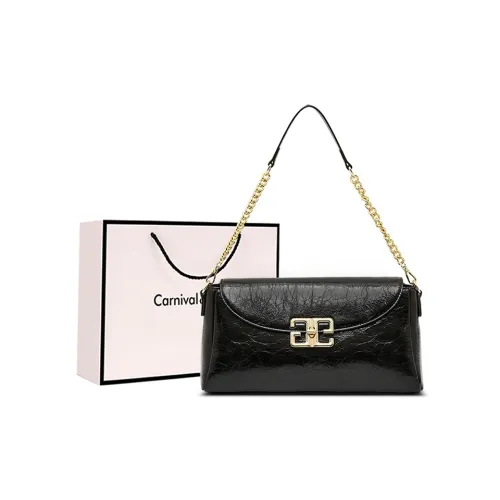 Carnival Keep Top Grain Cow Leather Shoulder Bag Crossbody Bag Handbags Small Square Bag Regular Women's Black/Coffee