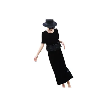 LANSEER Short-Sleeved Dresses Women's Black