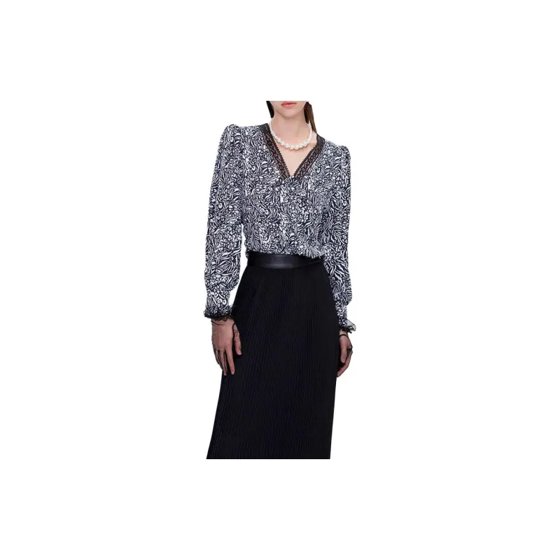 BESIONIA SS23 Shirt Women's Black And White Pattern-4