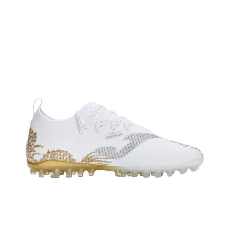 Joma Cushioning Anti Slip And Wear Resistant Breathable Coverage Soccer Shoes Men White Gold-1