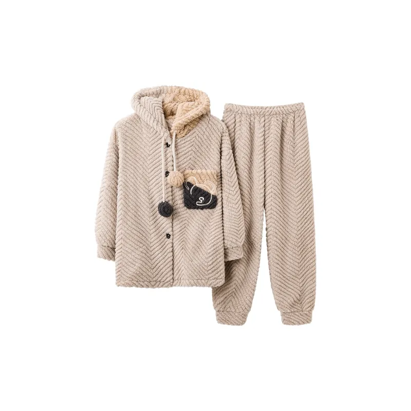 Mulong Family Pajama Set Women's Apricot-0
