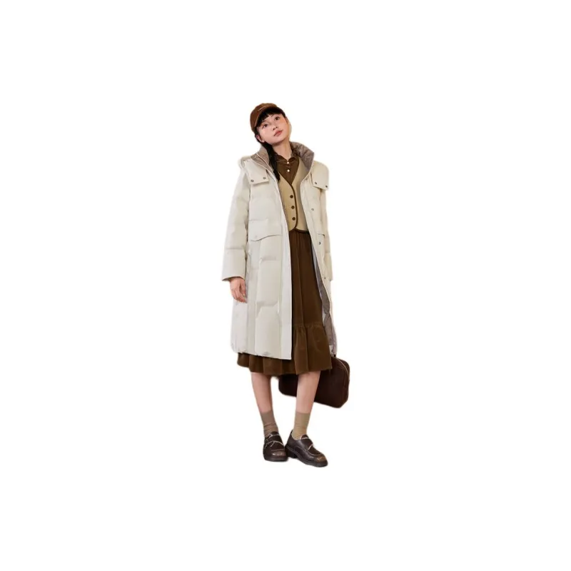 ZIHAN Down Jacket Women's Beige Gold-3