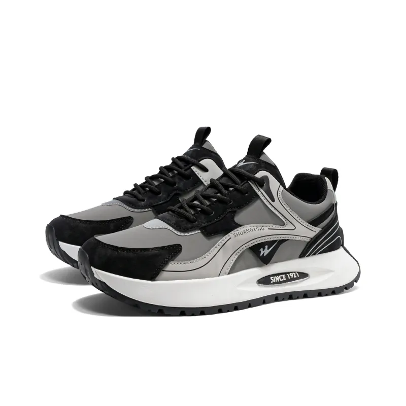 Binary Low-Top Running Shoes Men's Black Gray-4