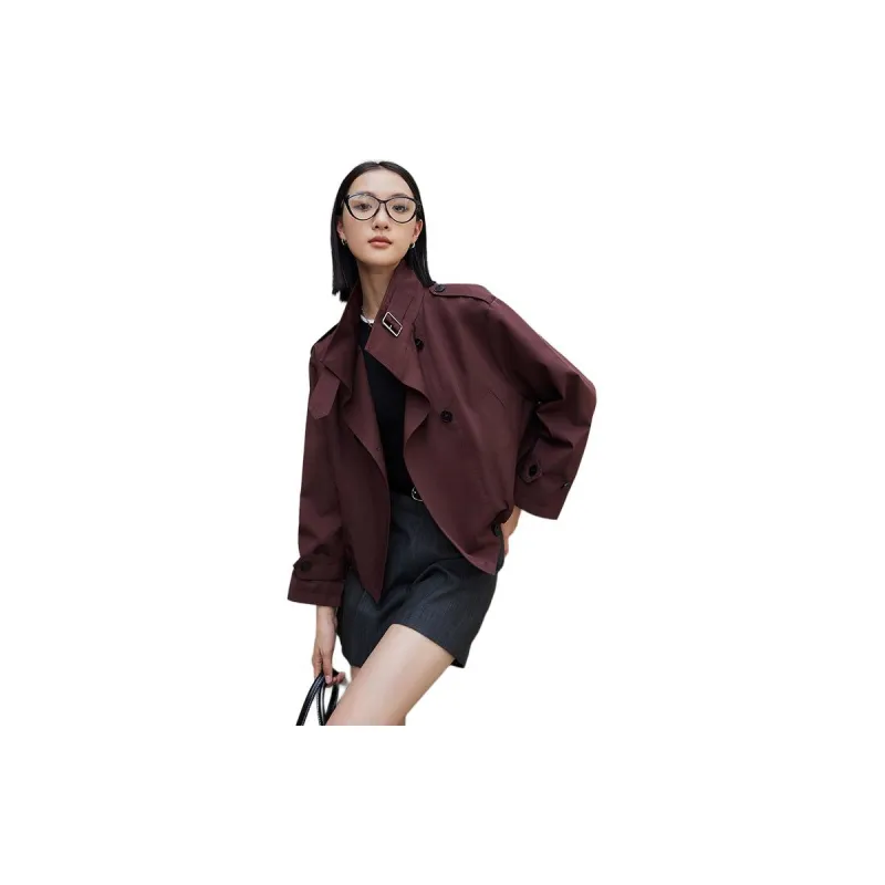Yi Mengyuan Trench Coat Women's Ancora Red-11