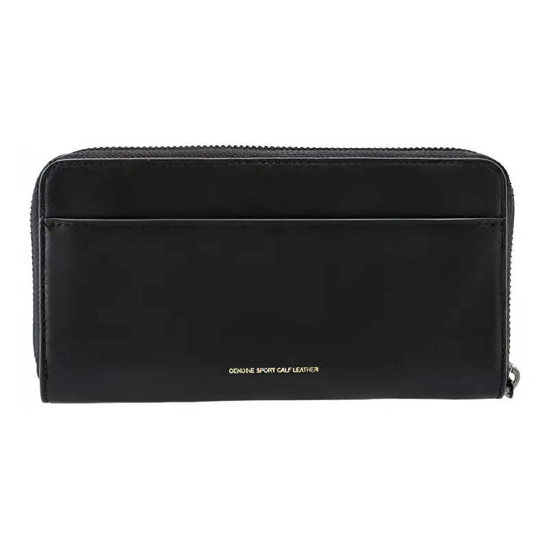 COACH Accordion Wallet Calfskin Trunk Bag Clutch Wallet Card Holder Medium Size Men's Black-1