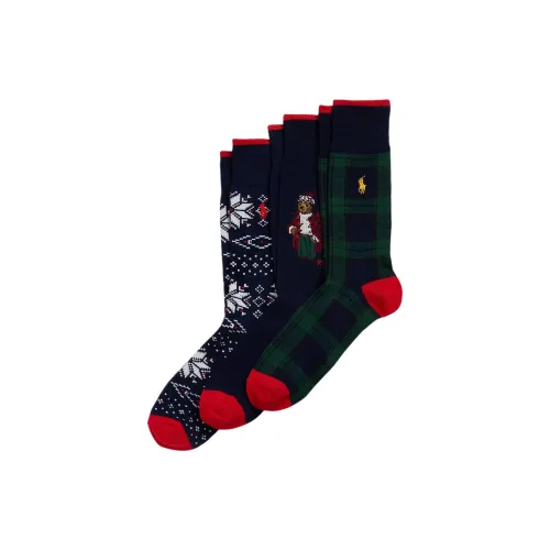 Polo Ralph Lauren Mid-Calf Socks Unisex 3 Pack Navy
