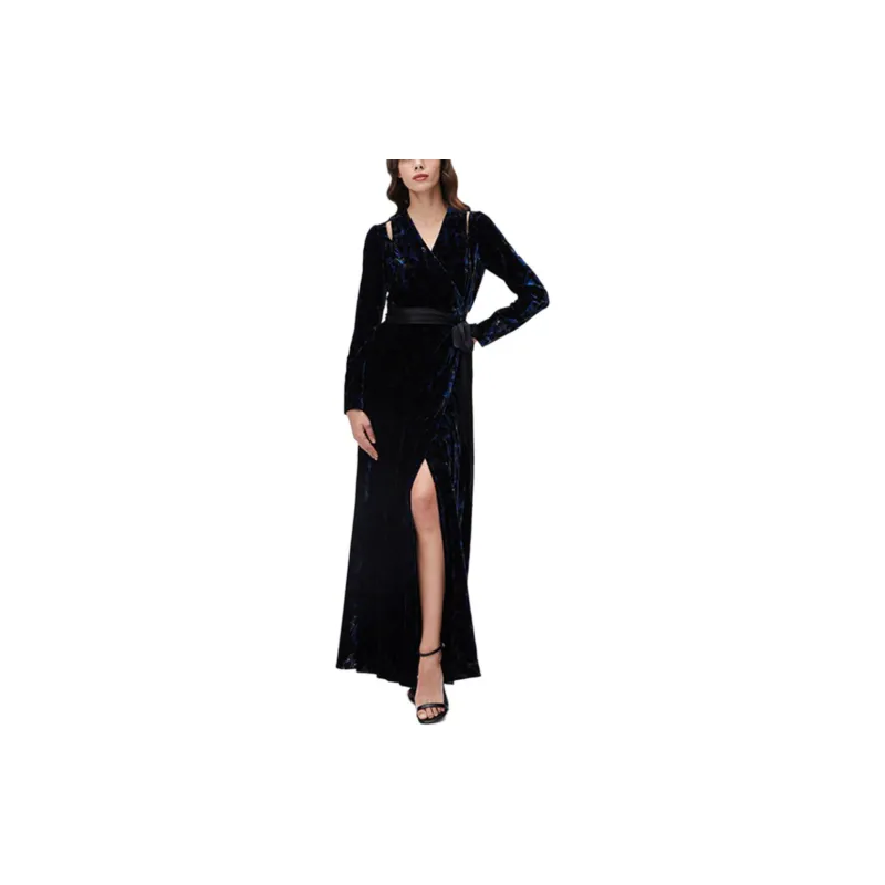 DVF Diane Von Furstenberg SS23 Long-Sleeved Dresses Women's Blue Black-2