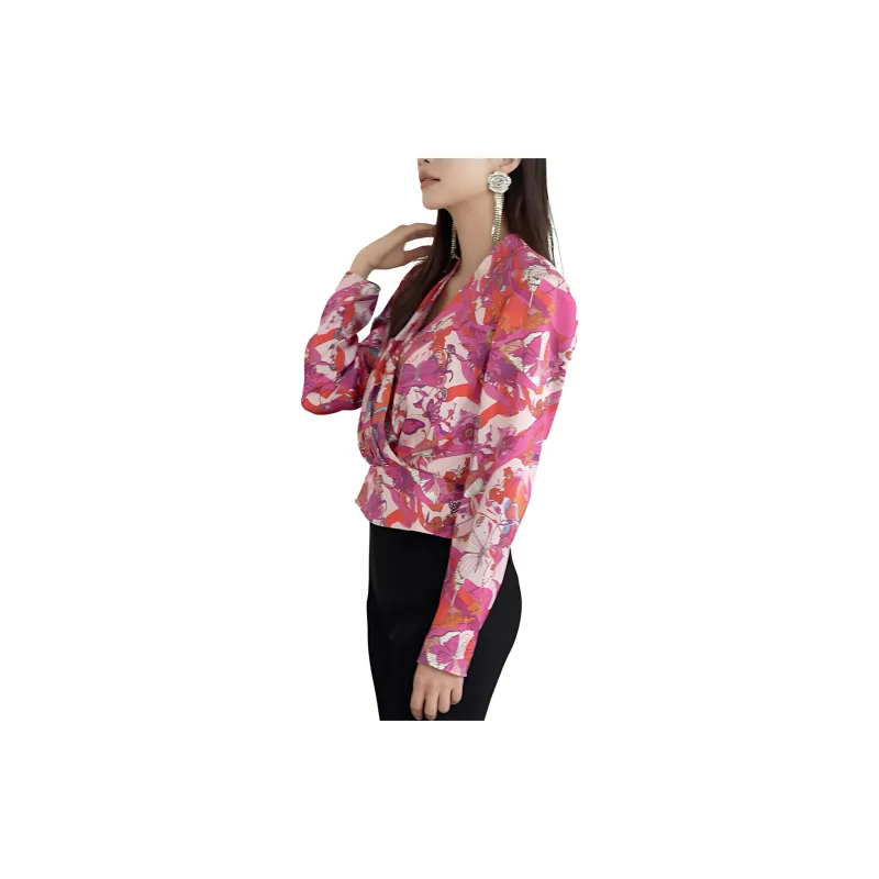 BESIONIA FW24 Shirt Women's Red Pattern-3