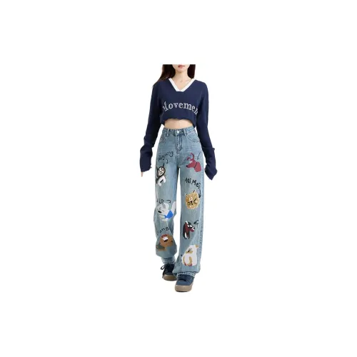 YINLEI Jeans Women's Retro