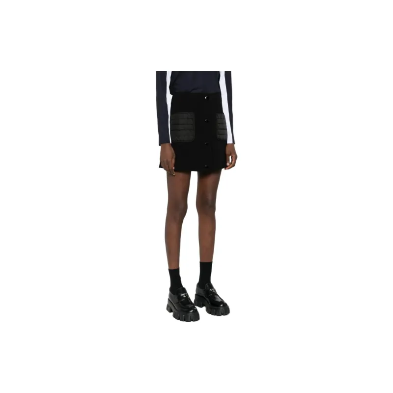 Moncler Logo Patch Straight Hem Mini Skirt-3