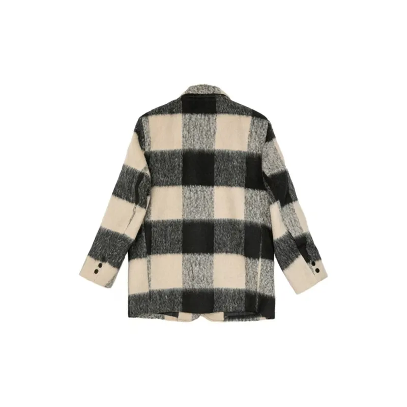 JOSR Velvet feel Coat Women's Plaid-1