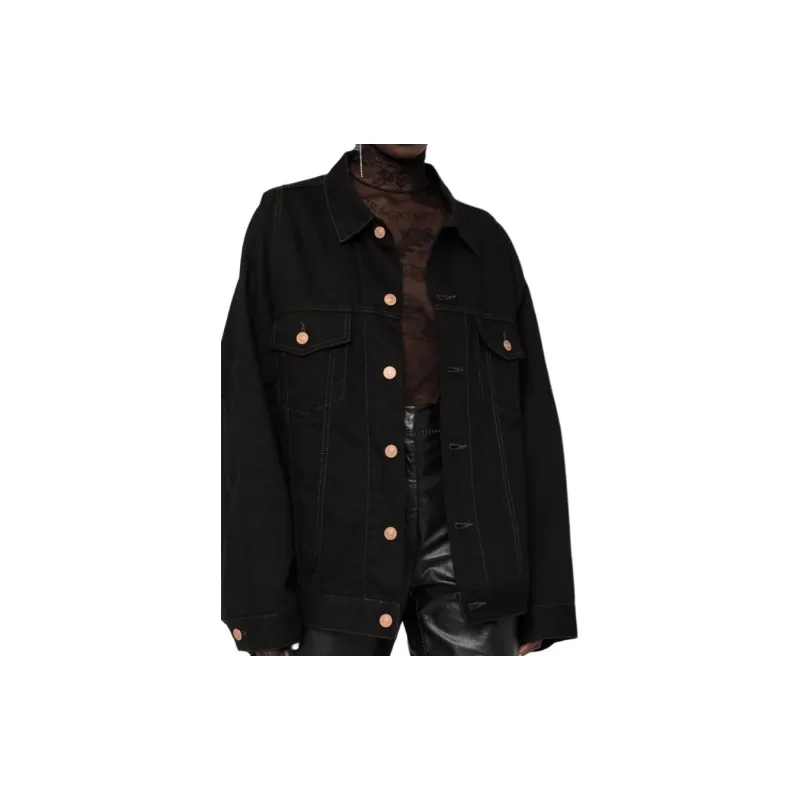 Balenciaga FW22 Denim Jacket Women's Black-4