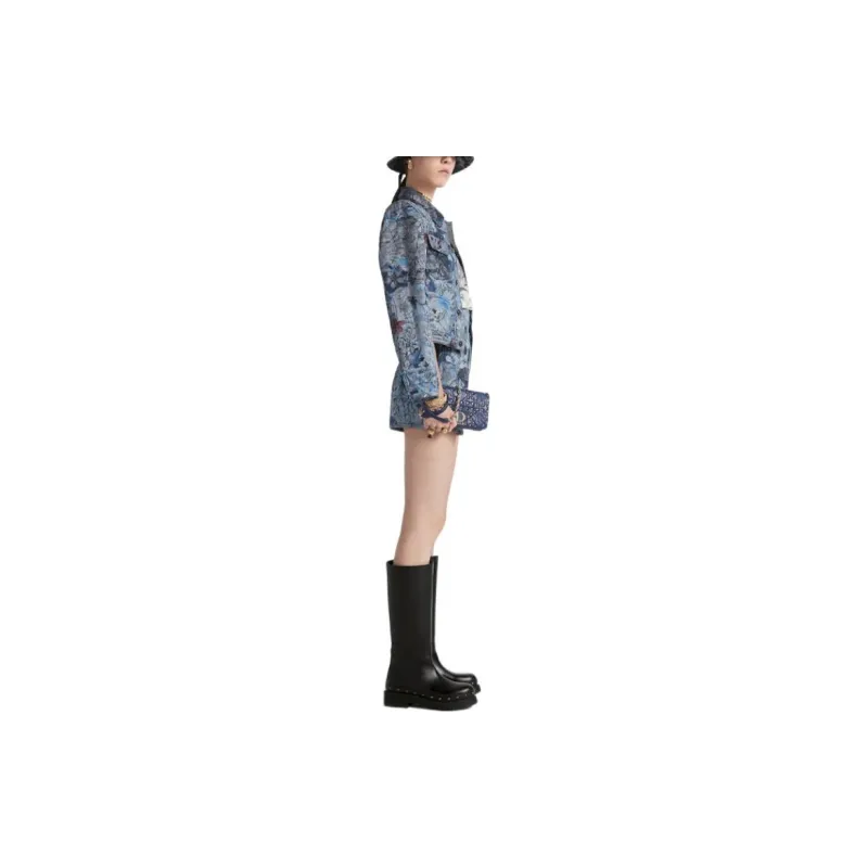 DIOR SS23 Denim Shorts Women's Blue-3