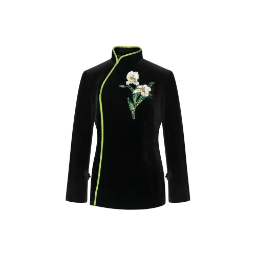 Shanghai Tang T-Shirts Women's Black/Green