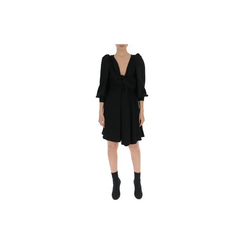 CELINE Knot Detailed V Neck MIni Dress-1