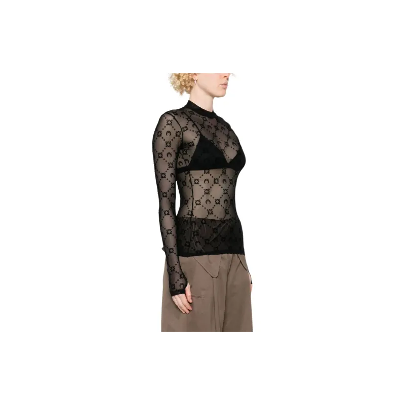 Marine Serre Moonogram Mesh T shirt-2