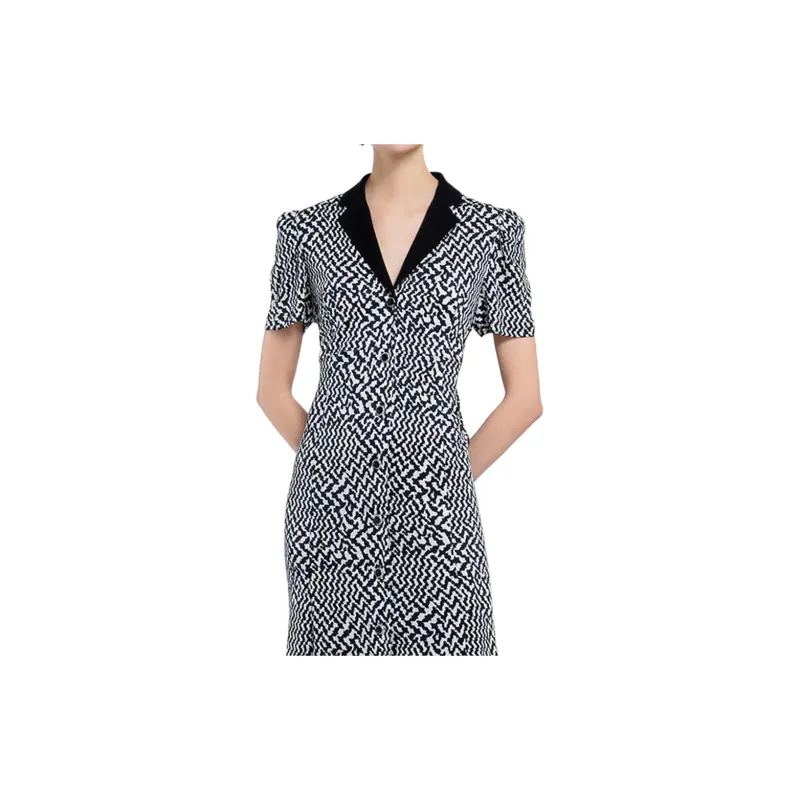 BESIONIA SS22 Short Sleeved Dresses Women's Black White-4
