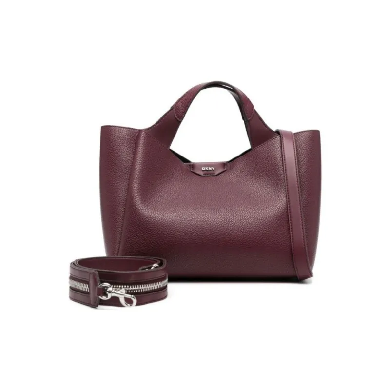 DKNY Polyurethane Totes Shopping Bag Shoulder Bag Crossbody Bag Handbag Regular Women's Bordeaux Red-1