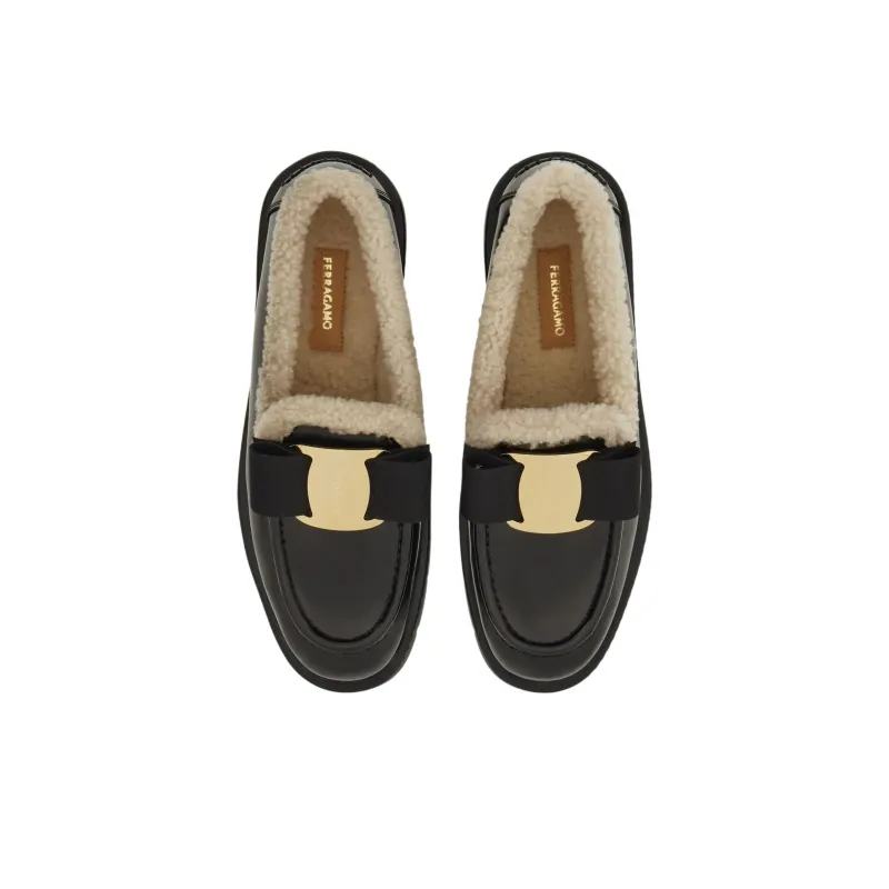 FERRAGAMO Vara Loafers Women's Black-3