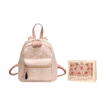 Rainbow Girl PU Backpack Regular Women's Black/Pink/White