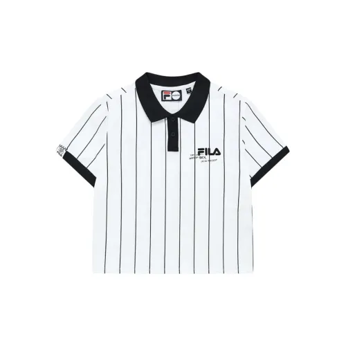 FILA FUSION BASEBALL Series Polo Shirts Women's White