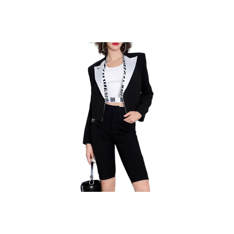 BESIONIA SS23 Business Suits Coats Women's Black-1