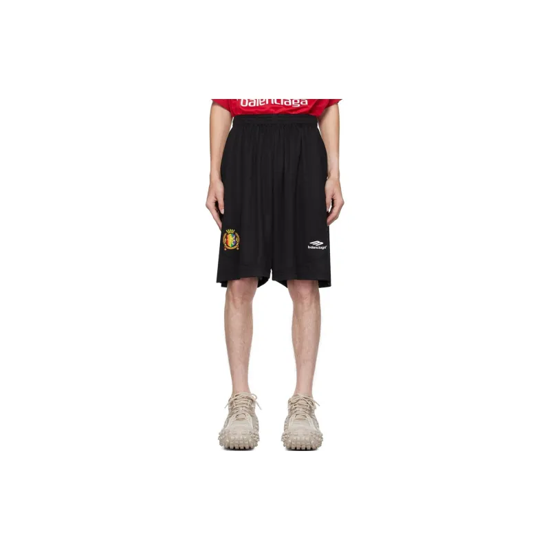 Balenciaga Casual Shorts Loose Fit Style Men's Black-1