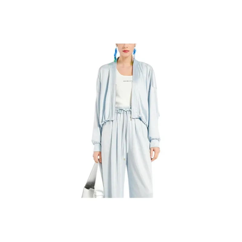 BESIONIA SS24 Cropped Coats Women's Light Blue-2