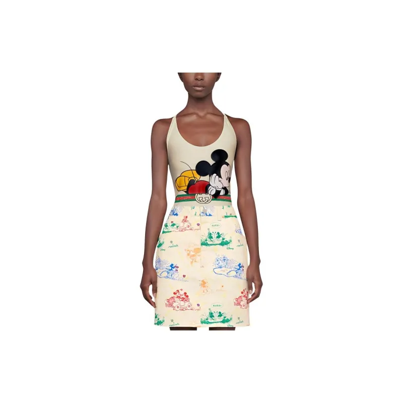 GUCCI X Disney Women's Mickey Print Swimsuit White-2