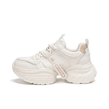 EXULL Q Anti Slip Wear Resistant Low Top Chunky Sneakers Women's Beige