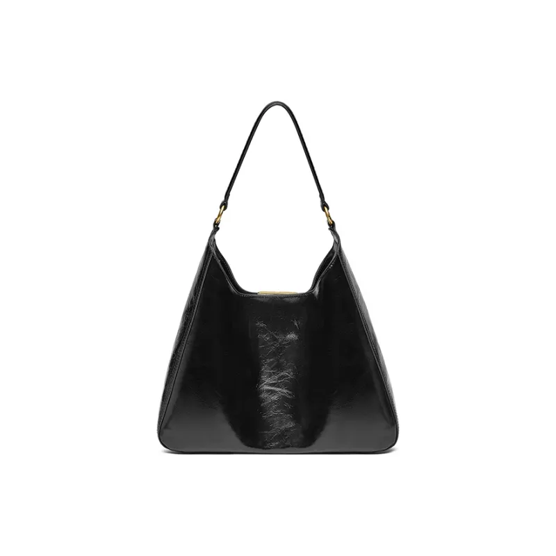 Carnival Keep Cow Leather Tote Handbag Crossbody Bag Medium Size Women's Light Coffee/Black/Burgundy-6