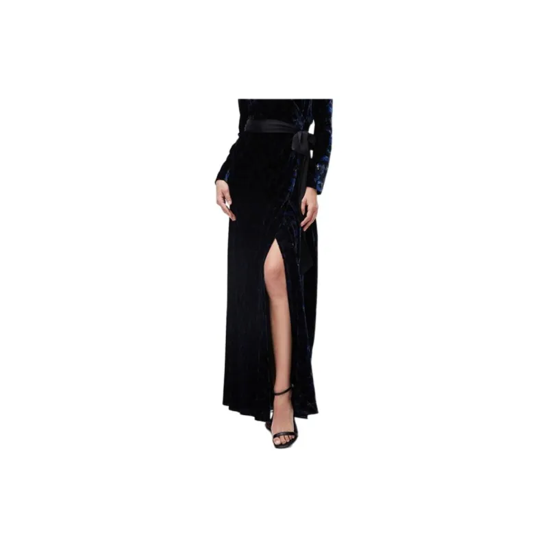 DVF Diane Von Furstenberg SS23 Long-Sleeved Dresses Women's Blue Black-5