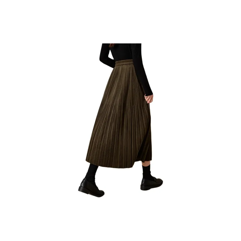 Mo Han Yi Mei Casual Long Skirt Women's Pickle Green-2