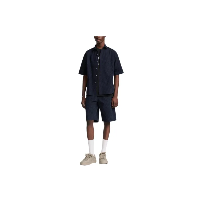 DIOR Quarterly New Products Shirts Men Marine Blue-2