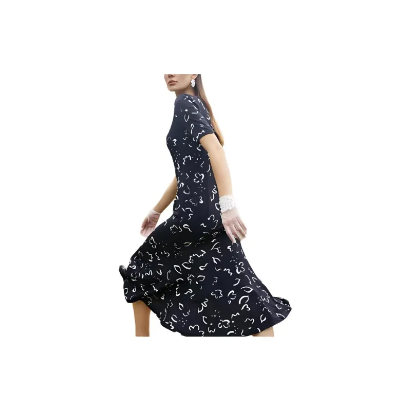 BESIONIA SS22 Short Sleeved Dresses Women's Black-1