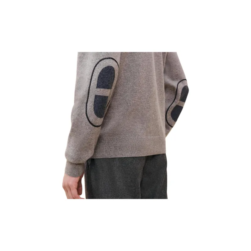 HERMES Cashmere Sweater Men's Light Gray-2