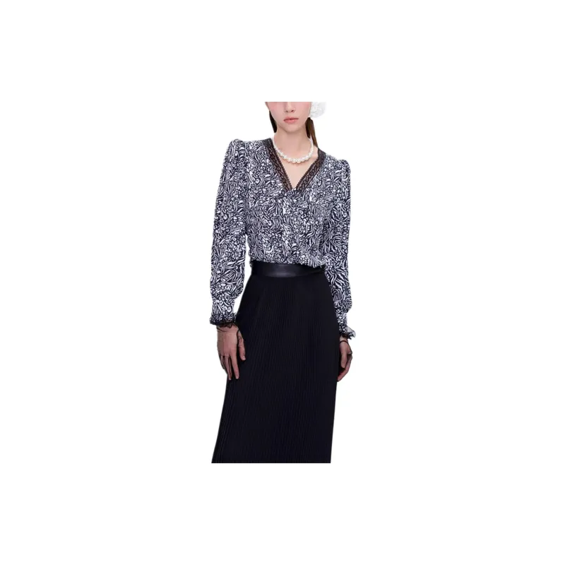 BESIONIA SS23 Shirt Women's Black And White Pattern-2