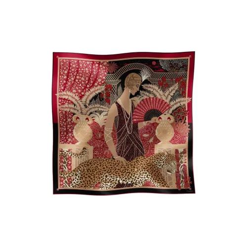 CARTIER Silk Scarves Women's Red