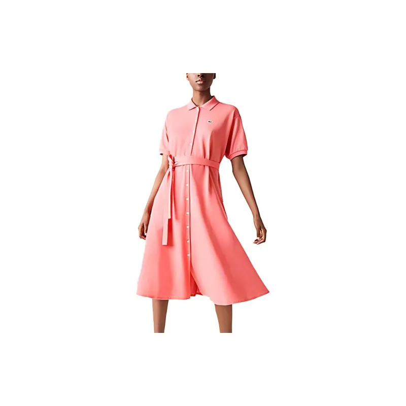 LACOSTE Short-Sleeved Dresses Women's Watermelon Red-1