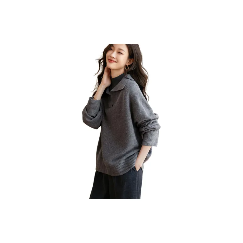Mo Han Yi Mei Knitwear Women's Dark Heather Gray-1