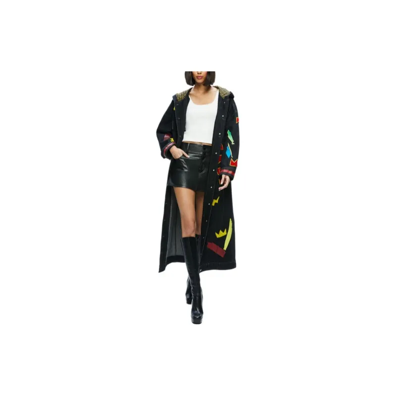 ALICE+OLIVIA x BASQUIAT FW24 JEFF Denim Jacket Women's Multicolor-1
