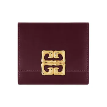 GIVENCHY 4G Calfskin Wallet Women's Dark Red