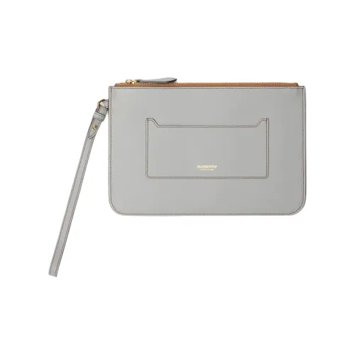 Burberry Lambskin Clutch Storage Bag Women's Cloud Gray