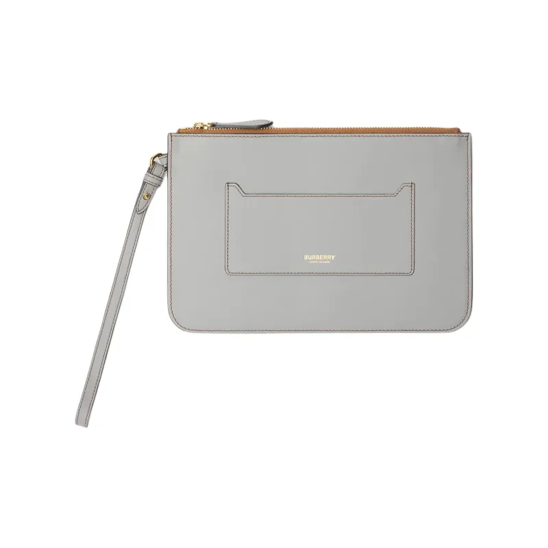 Burberry Lambskin Clutch Storage Bag Women's Cloud Gray-0